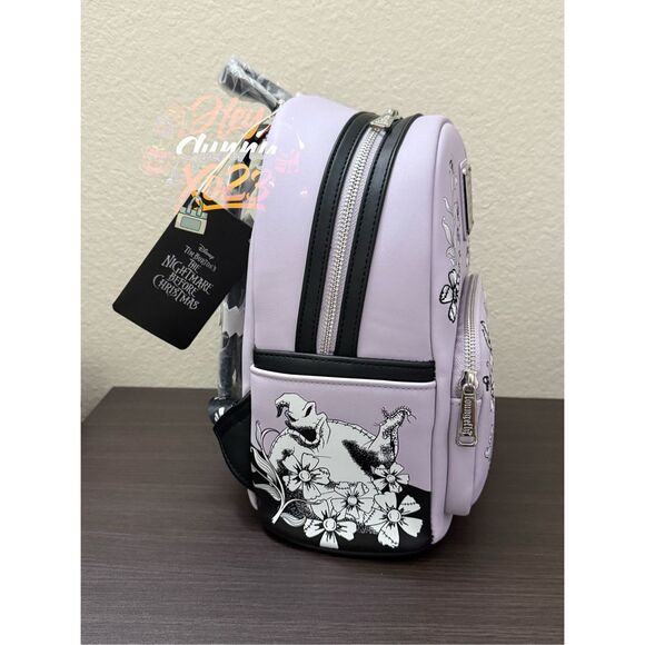 Loungefly The Nightmare Before Christmas Jack & Sally Lavender Floral Mini Backp main image 6